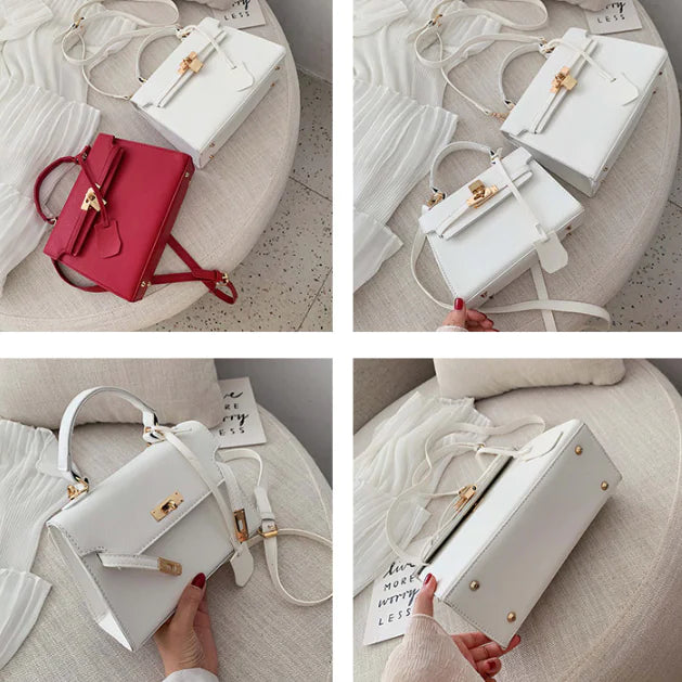 Moderne skuldertaske i platin