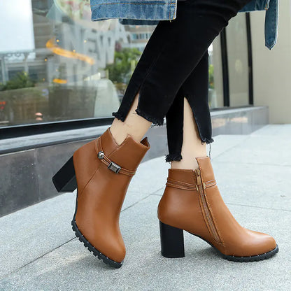 Women's Martin Boots, British Style Autumn-Winter Heels