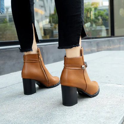 Women's Martin Boots, British Style Autumn-Winter Heels