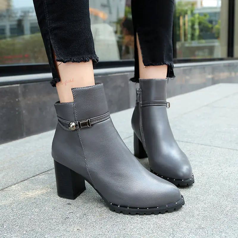 Women's Martin Boots, British Style Autumn-Winter Heels