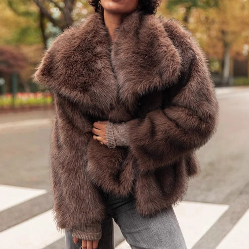 Chic Plush Fur Coat