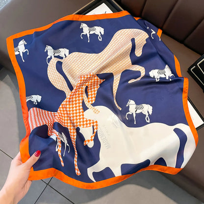 Vintage Silk Scarf - French Style 70cm Square Scarf