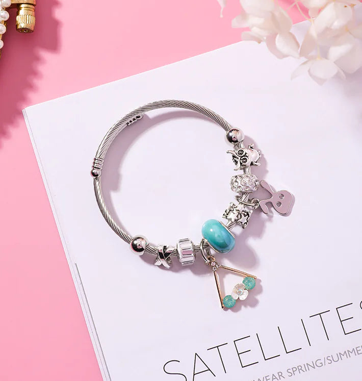 Beaded Bracelet, Crystal Bangle, Geometric Bracelet