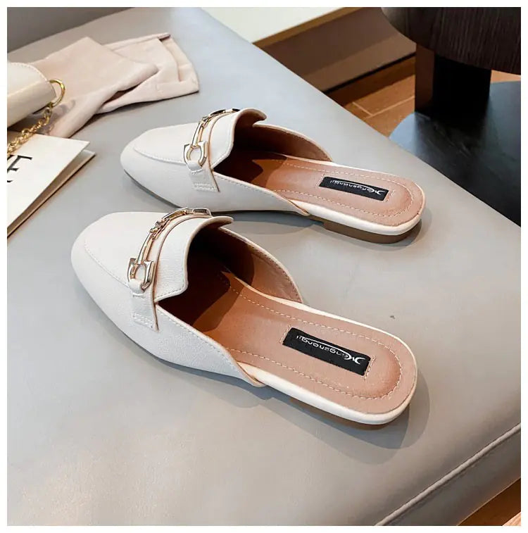 Women's Summer Backless Slippers 2023 Fashion Flat Sandals
