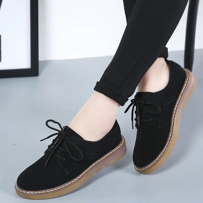 British Style Round Toe Casual Flat Shoes for Women