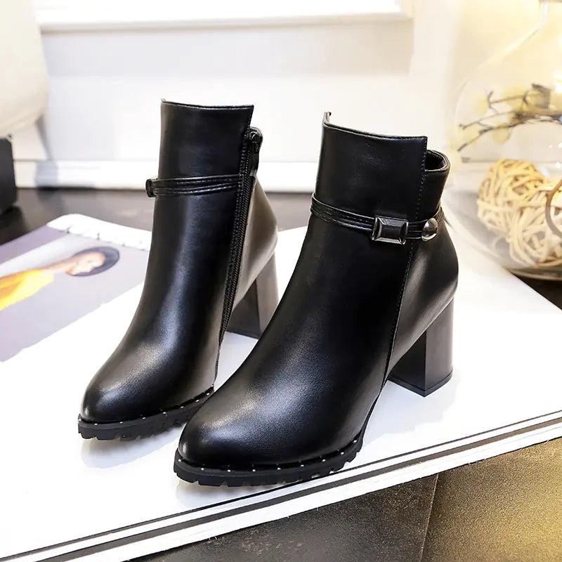 Women's Martin Boots, British Style Autumn-Winter Heels