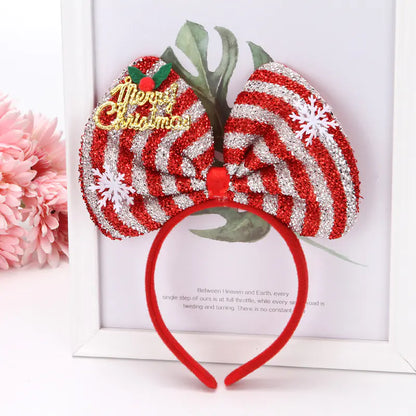 Christmas Sequined Letters Bow Headband