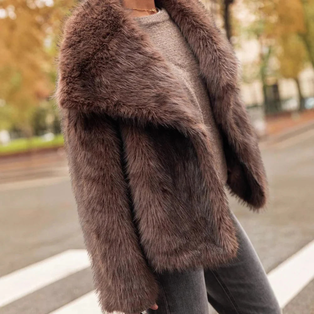 Chic Plush Fur Coat