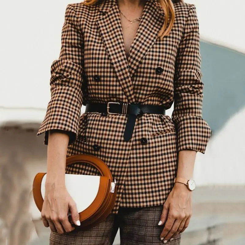 Women's Plaid Blazer Jacket
