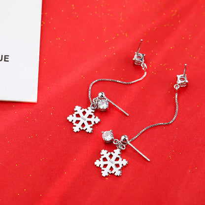 Snowflake Double-Loop Earrings