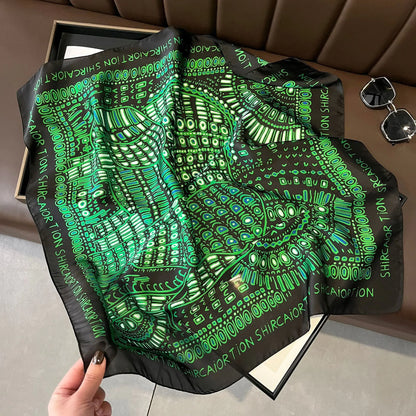 Vintage Silk Scarf - French Style 70cm Square Scarf