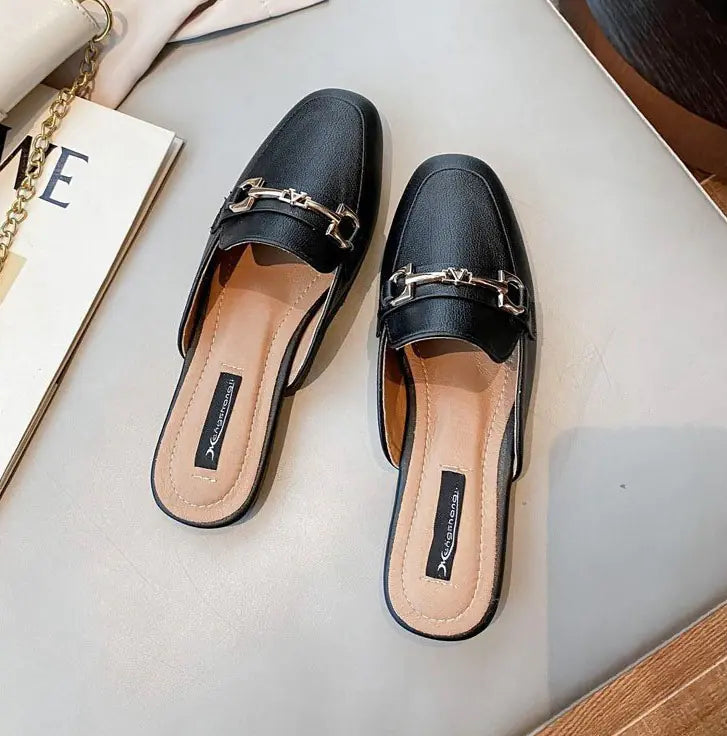 Women's Summer Backless Slippers 2023 Fashion Flat Sandals