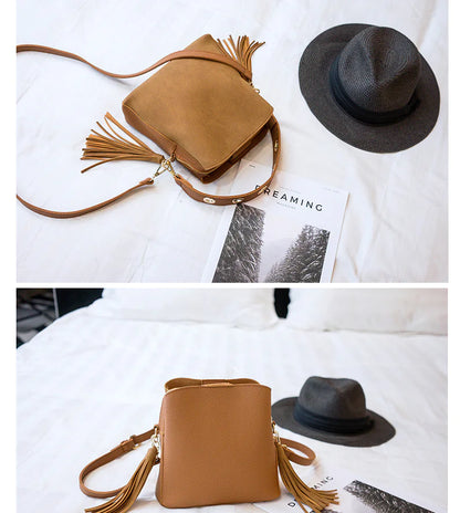 Fringe Bucket Bag, Crossbody Bag